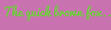 Image with Font Color 6ECE3C and Background Color C872B0